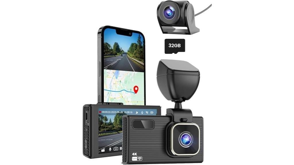 high quality dual lens dash cam
